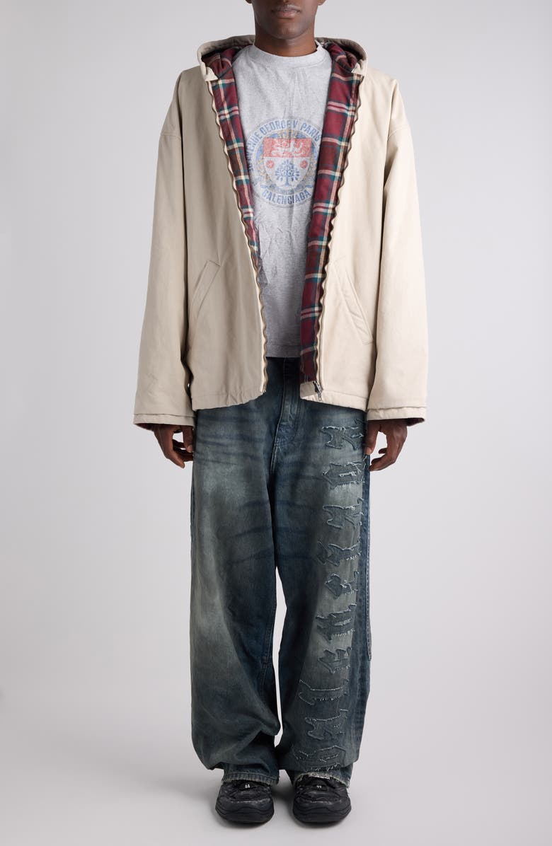 Balenciaga Cotton Blend Hooded Jacket, Alternate, color, 9710 Light Beige