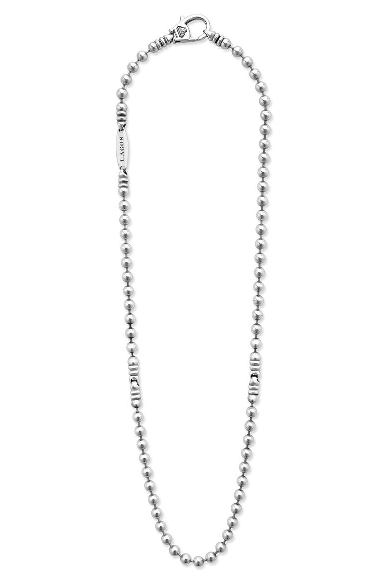 Men's Anthem Ball Chain Necklace, Alternate, color, SILVER
