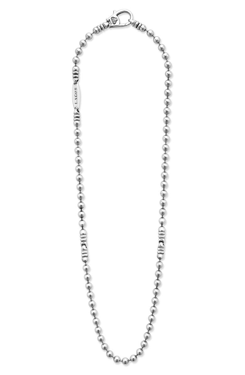 LAGOS Men's Anthem Ball Chain Necklace, Alternate, color, Silver