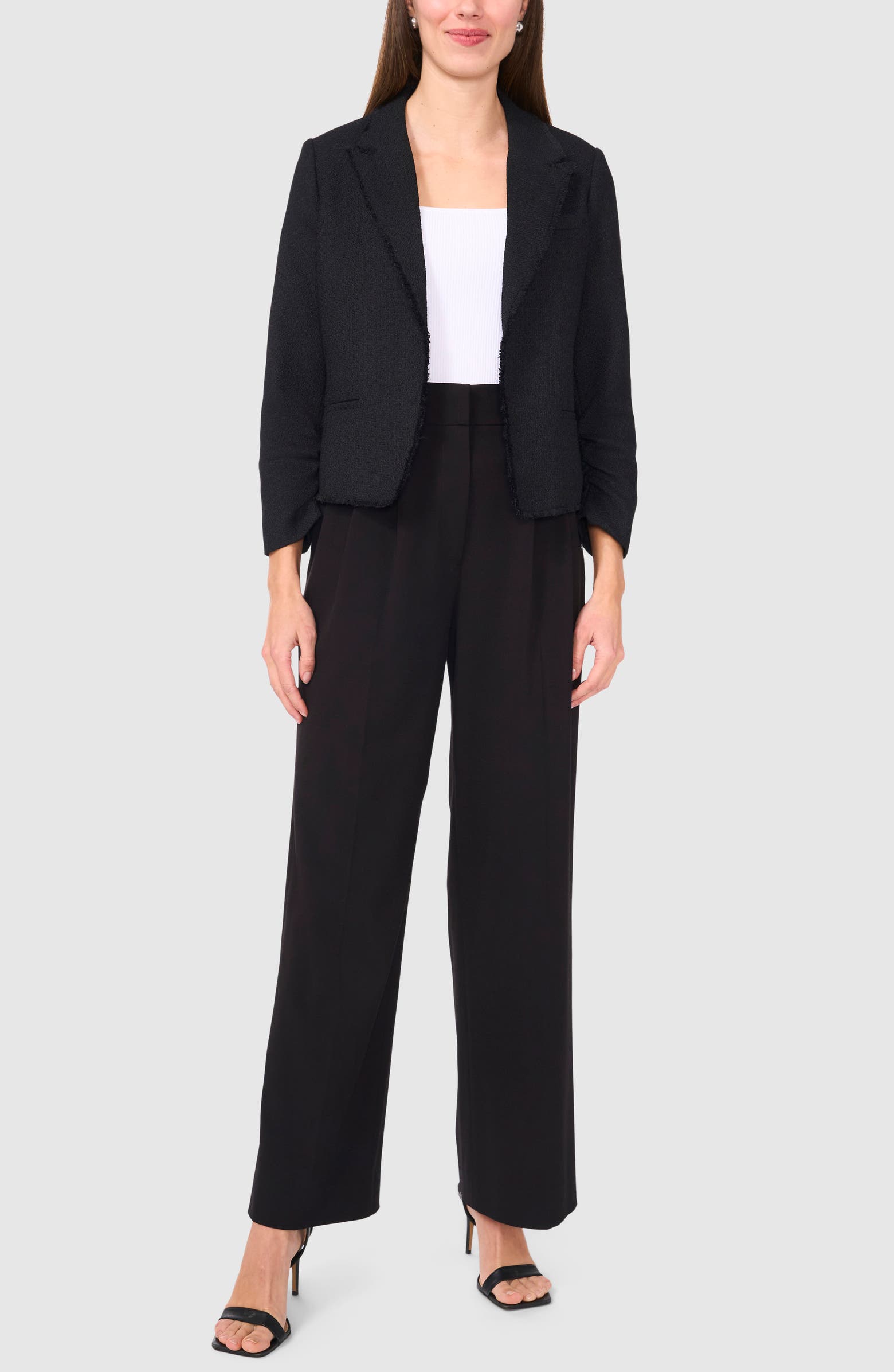 Halogen® Raw Hem Crop Blazer | Nordstromrack