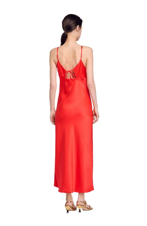 Sandro Floaty Dress With Straps In Poppy