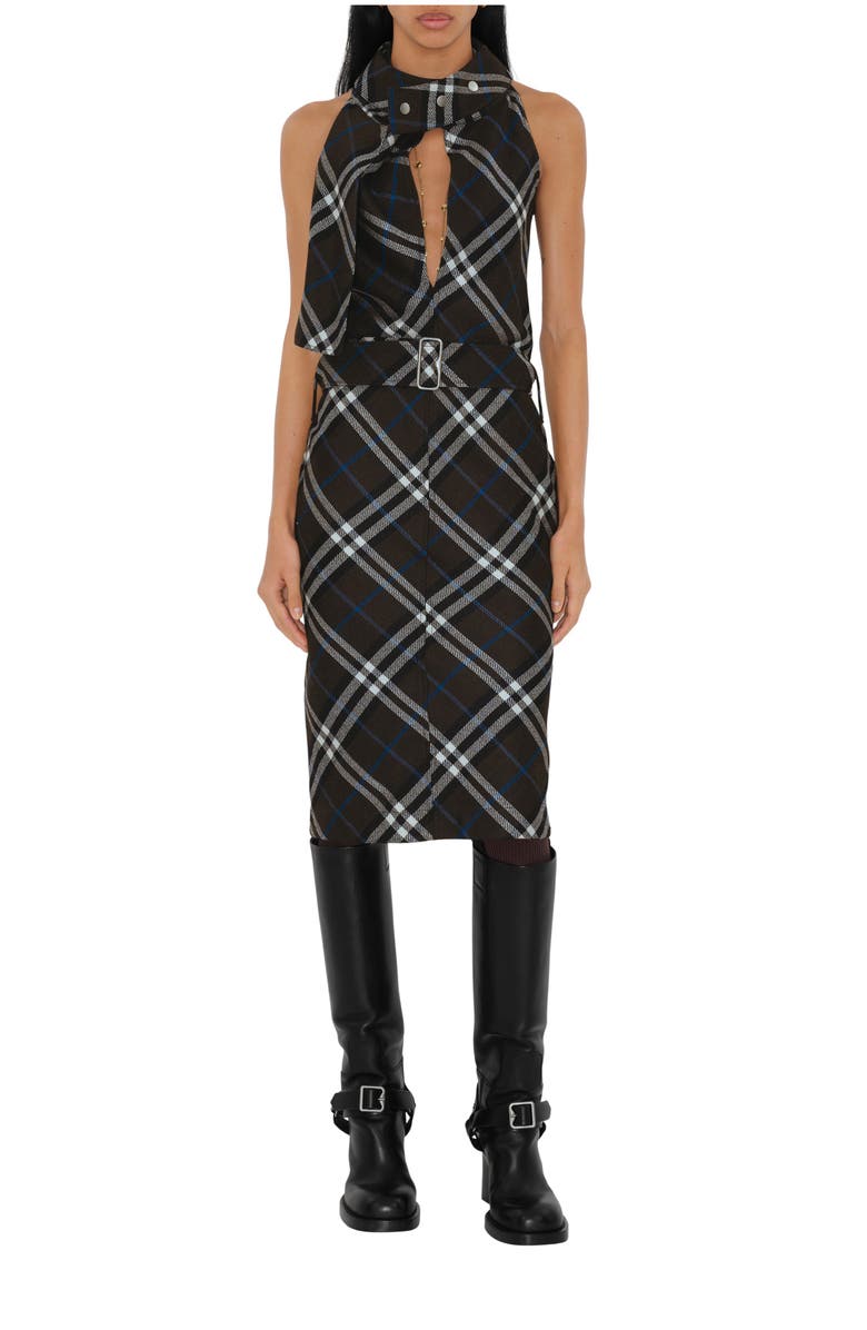 Burberry Check Wool Silk Dress, Main, color, 