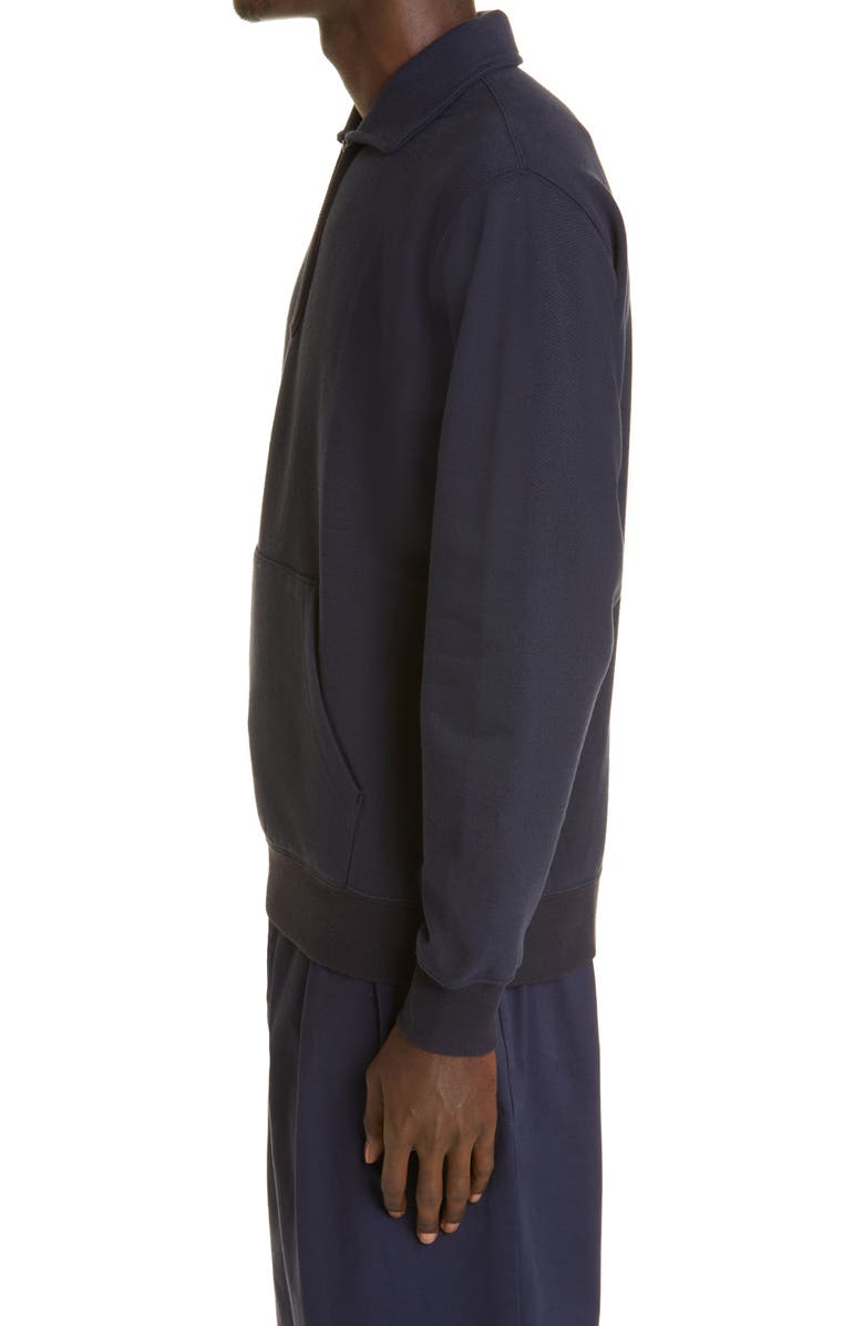 BEAMS Plus Half Zip Cotton Piqué Sweatshirt, Alternate, color,