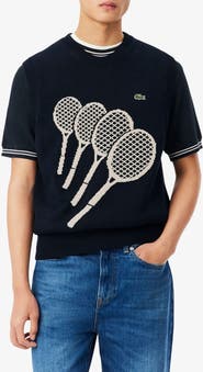 Lacoste Tennis Rackets Jacquard Cotton Sweater Vest