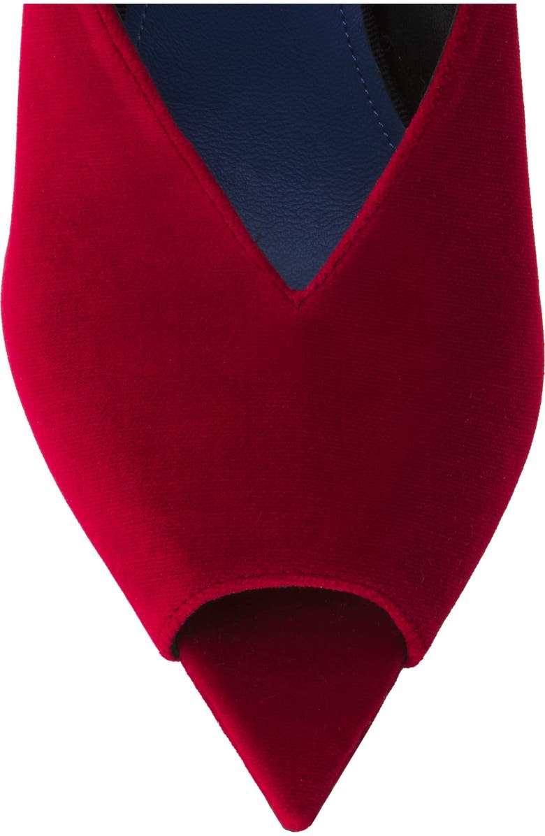 Lanvin Midnight Step Mule In Velvet, Alternate, color, Red