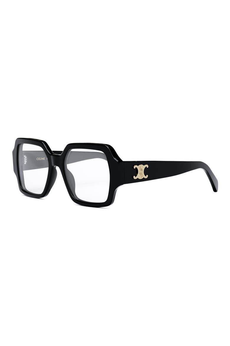 Triomphe 52mm Square Reading Glasses, Alternate, color, SHINY BLACK