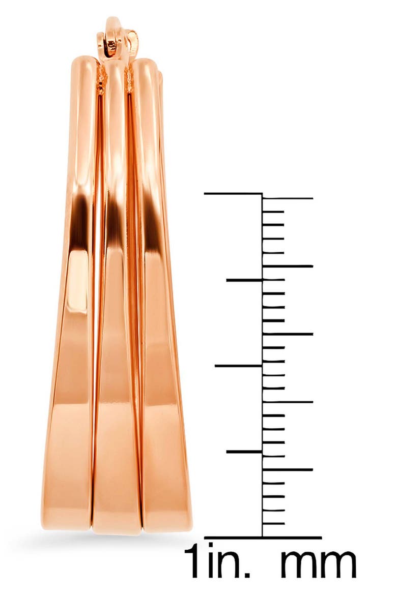 18k Rose Gold Plated Hoop Earrings, Alternate, color, ROSE GOLD