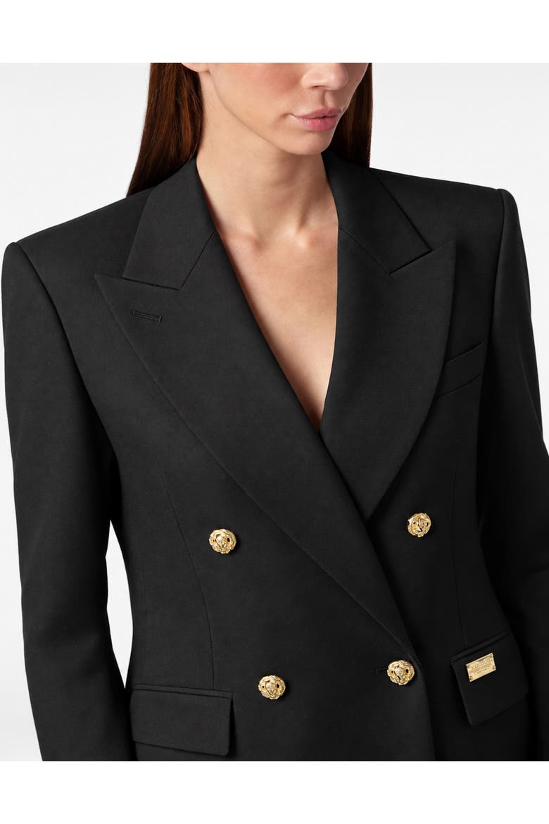 Satin Marine Fit Blazer Women, Alternate, color, black