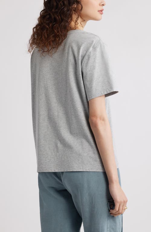 Treasure & Bond Oversize V-neck Cotton T-shirt In Grey Heather