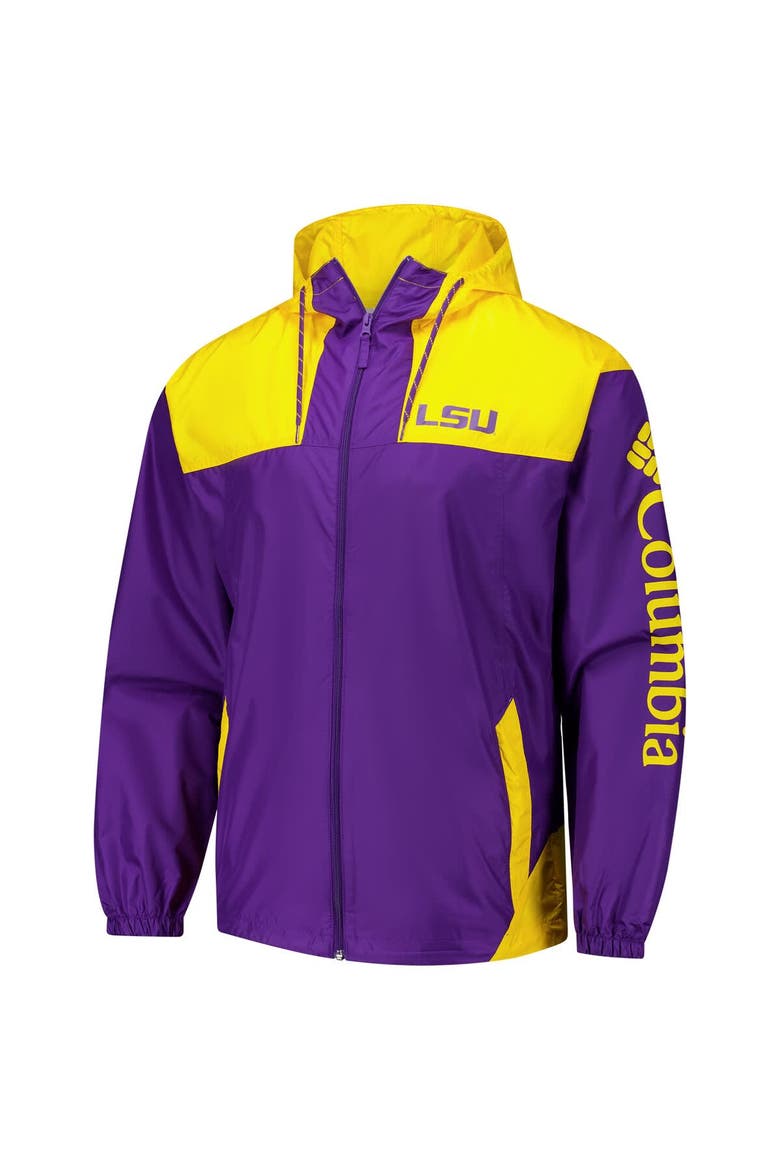 Men's Columbia Purple LSU Tigers Flash Challenger II Omni-Shade Full-Zip Windbreaker Jacket, Alternate, color, Purple