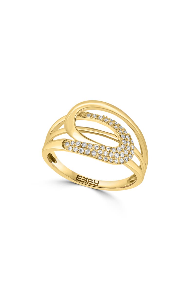EFFY 14K Yellow Gold Pavé Diamond Swirl Ring - 0.17ct., Main, color,
