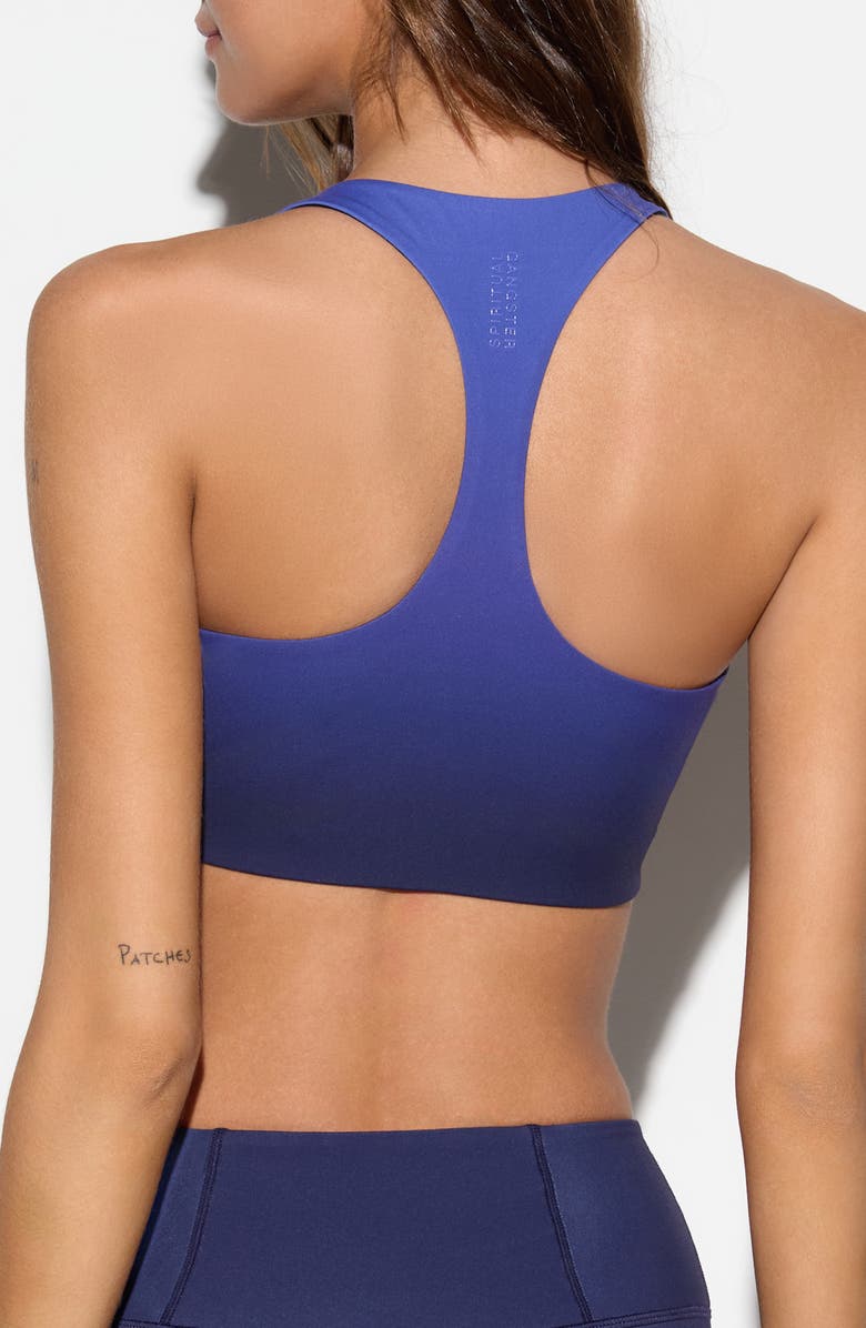 Spiritual Gangster Frankie Ombré Longline Sports Bra, Alternate, color, Astral Blue