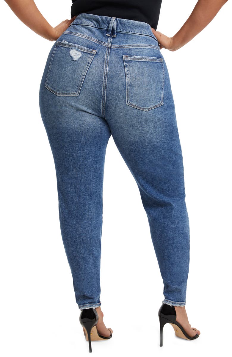 Good American Good High Waist Ripped Skinny Jeans, Alternate, color, 