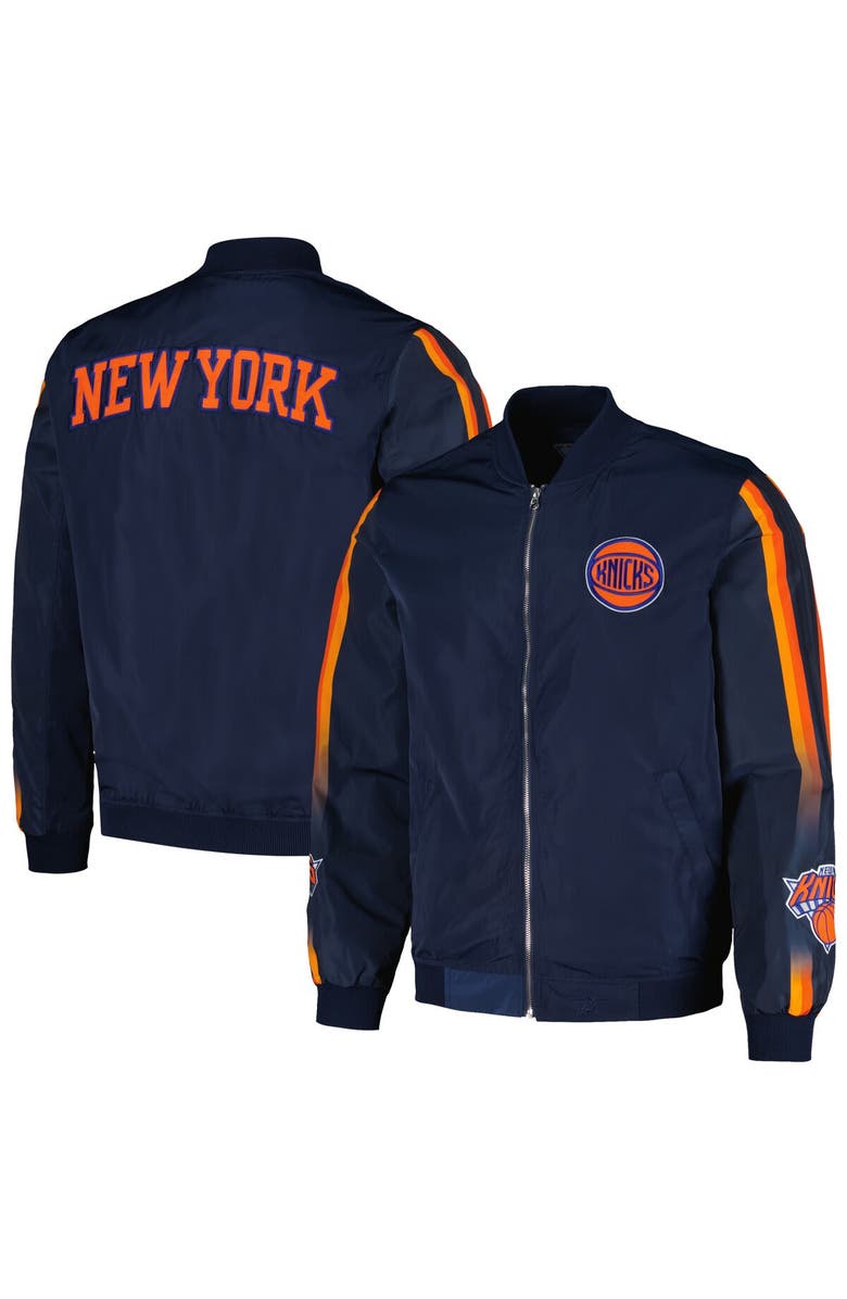 JH DESIGN Men's JH Design  Navy New York Knicks Full-Zip Bomber Jacket, Main, color, 