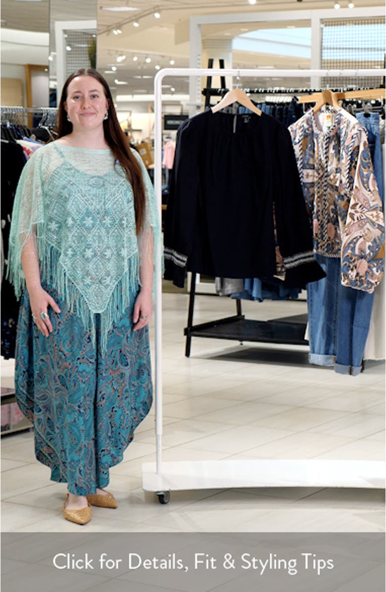 Contrast Smocked Cuff Top, sales video thumbnail