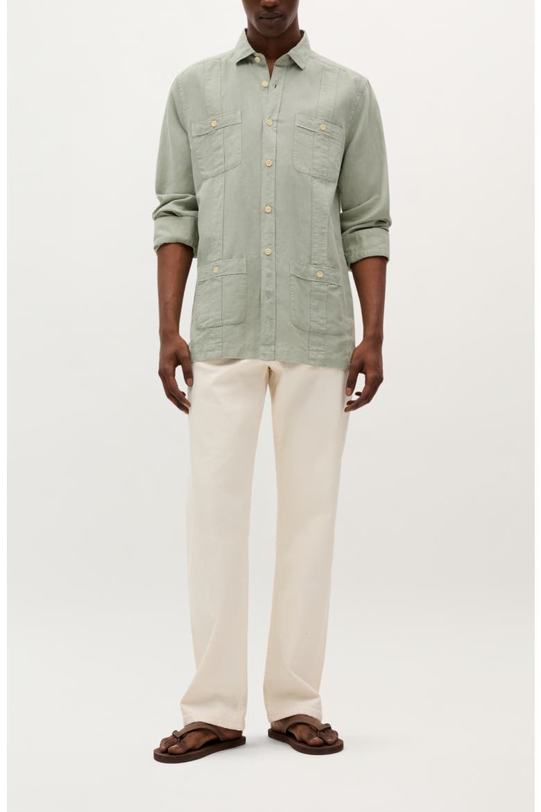 Nante G Linen Shirt, Alternate, color, LIGHTKHAKI