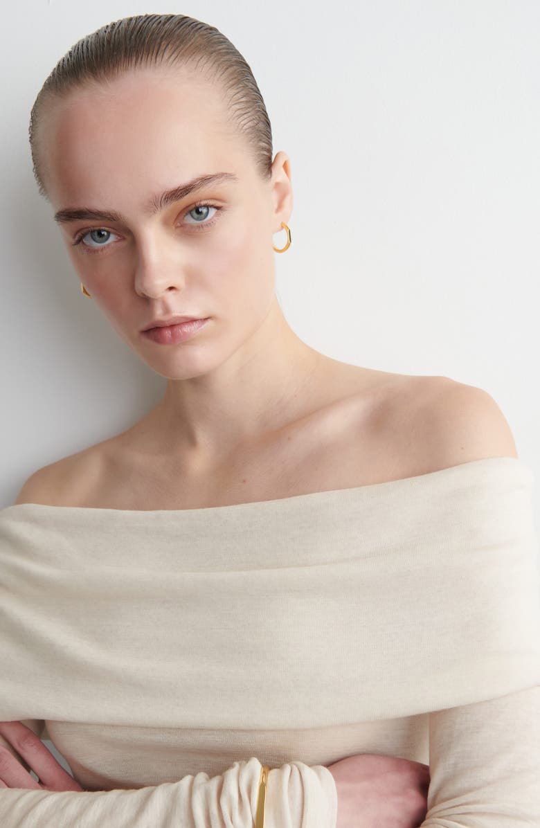 COS Brooke Off the Shoulder Merino Wool Top, Alternate, color, White Light