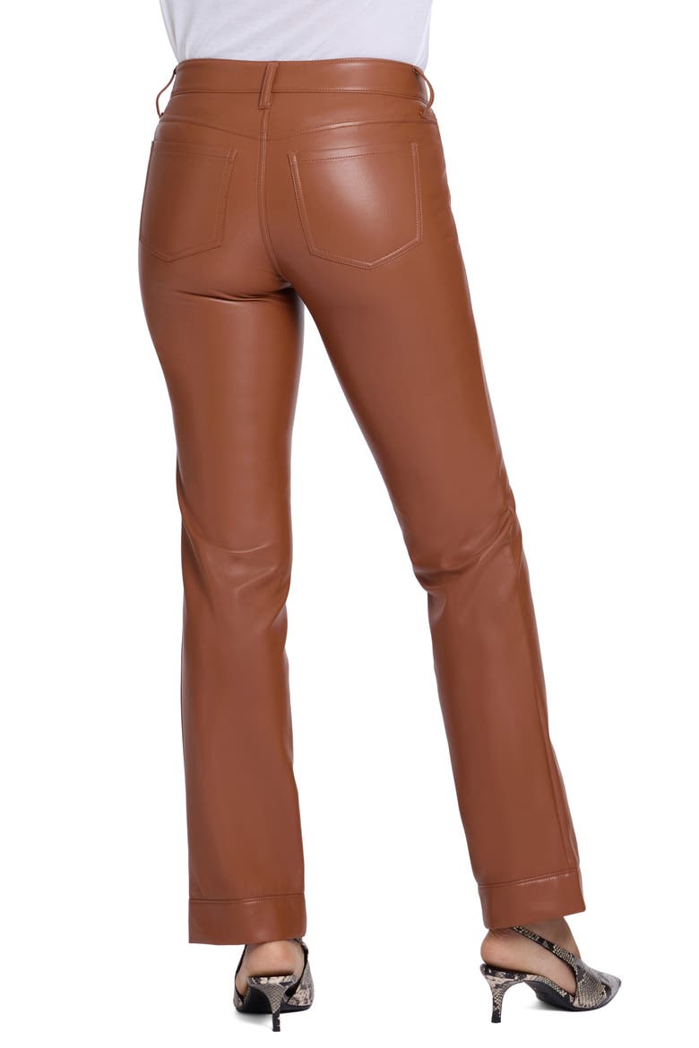 Marilyn Faux Leather Straight Leg Pants, Alternate, color, MOCHA BISQUE