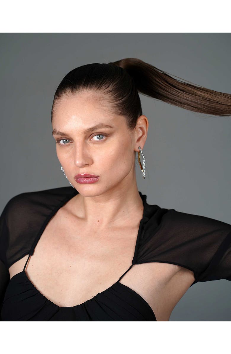 DEMARSON Yana Pavé Crystal Earrings, Alternate, color,