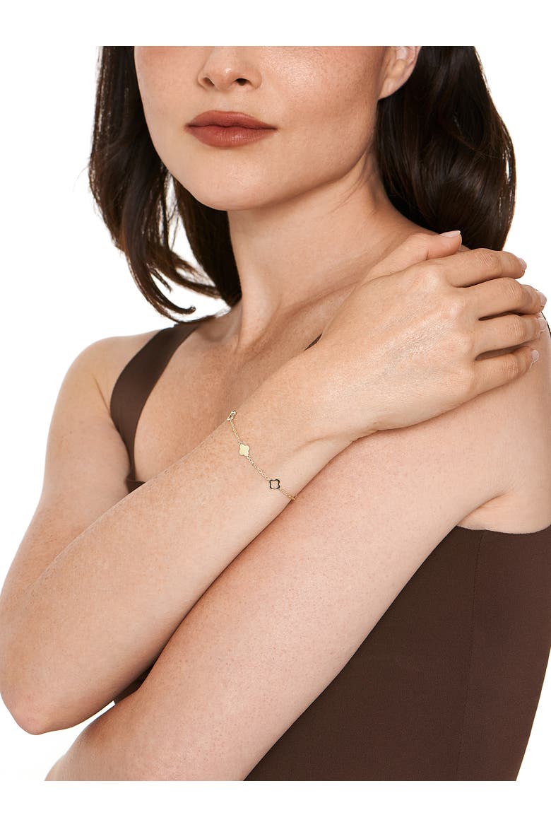 Clover Link Chain Bracelet in 14K Gold, Alternate, color, Yellow Gold