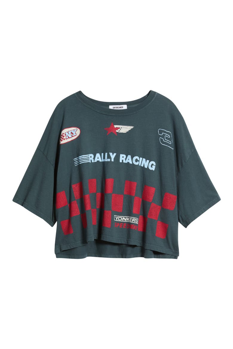 Yonkers Speedway Cropped Graphic T-Shirt, Alternate, color, VINTAGE BLACK