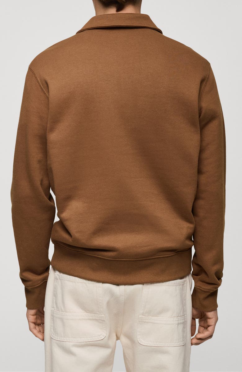 MANGO Cotton Blend Polo Sweatshirt, Alternate, color, 