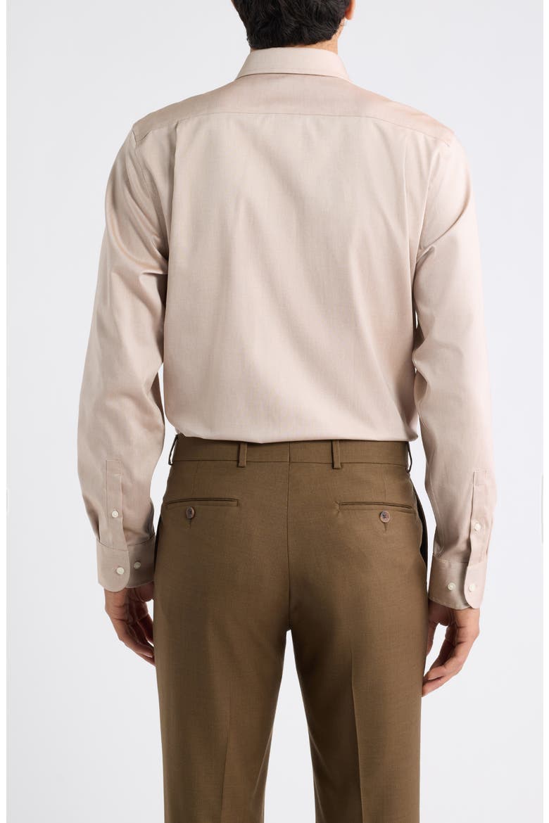 Modern Fit Spread Collar Solid Dress Shirt, Alternate, color, CHESTNUT