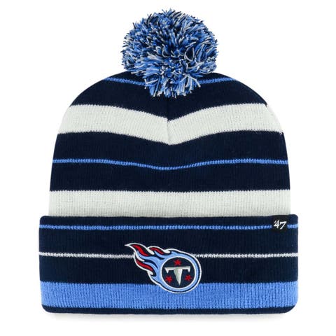 Men's '47 Navy Tennessee Titans Powerline Cuffed Knit Hat with Pom