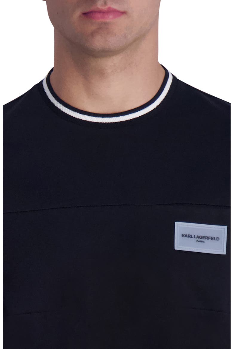 Contrast Crewneck Cotton T-Shirt, Alternate, color, BLACK
