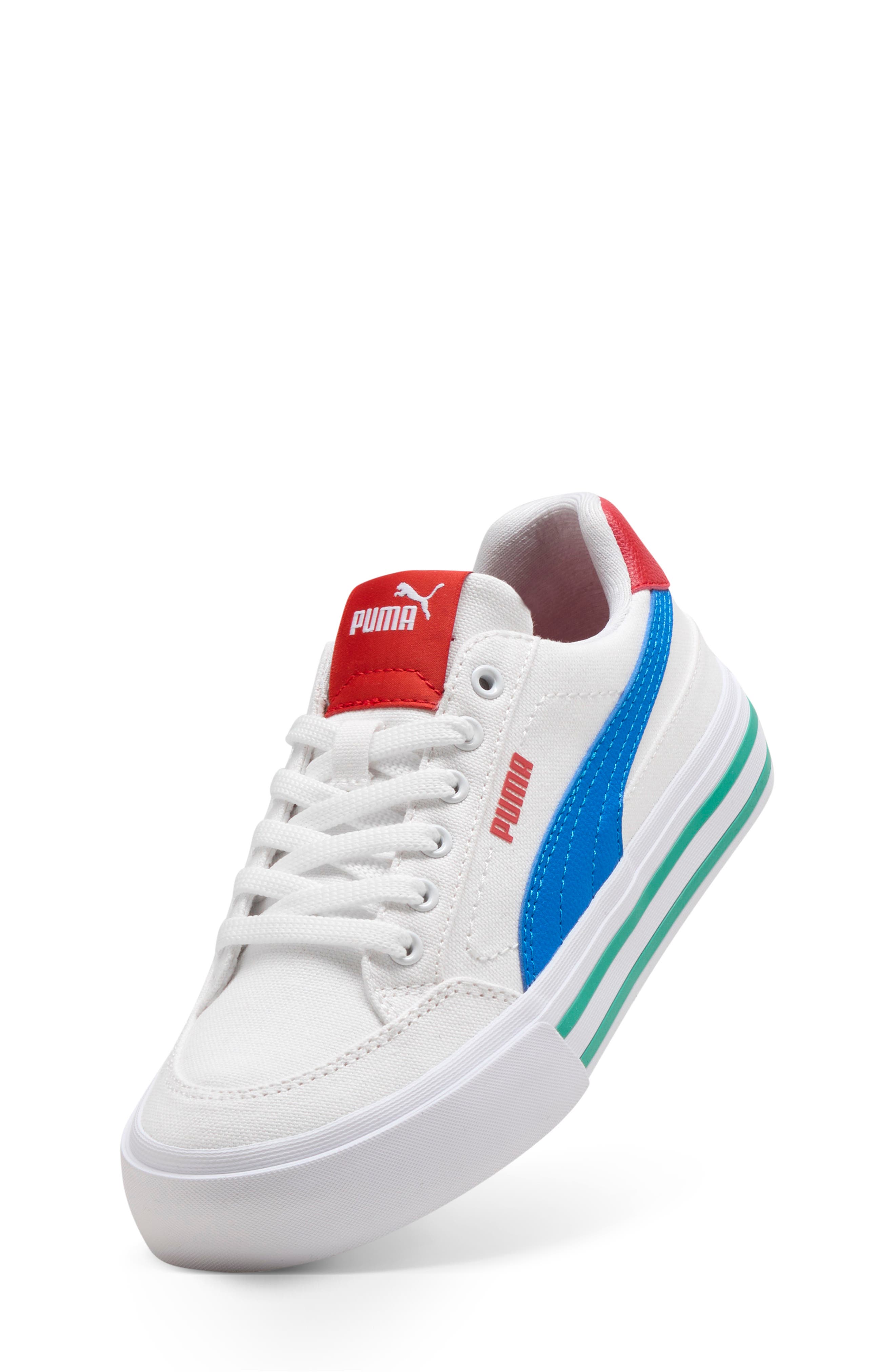 PUMA Kids' Court Classic Vulc Sneaker, Alternate, color, Puma White/ Racing Blue