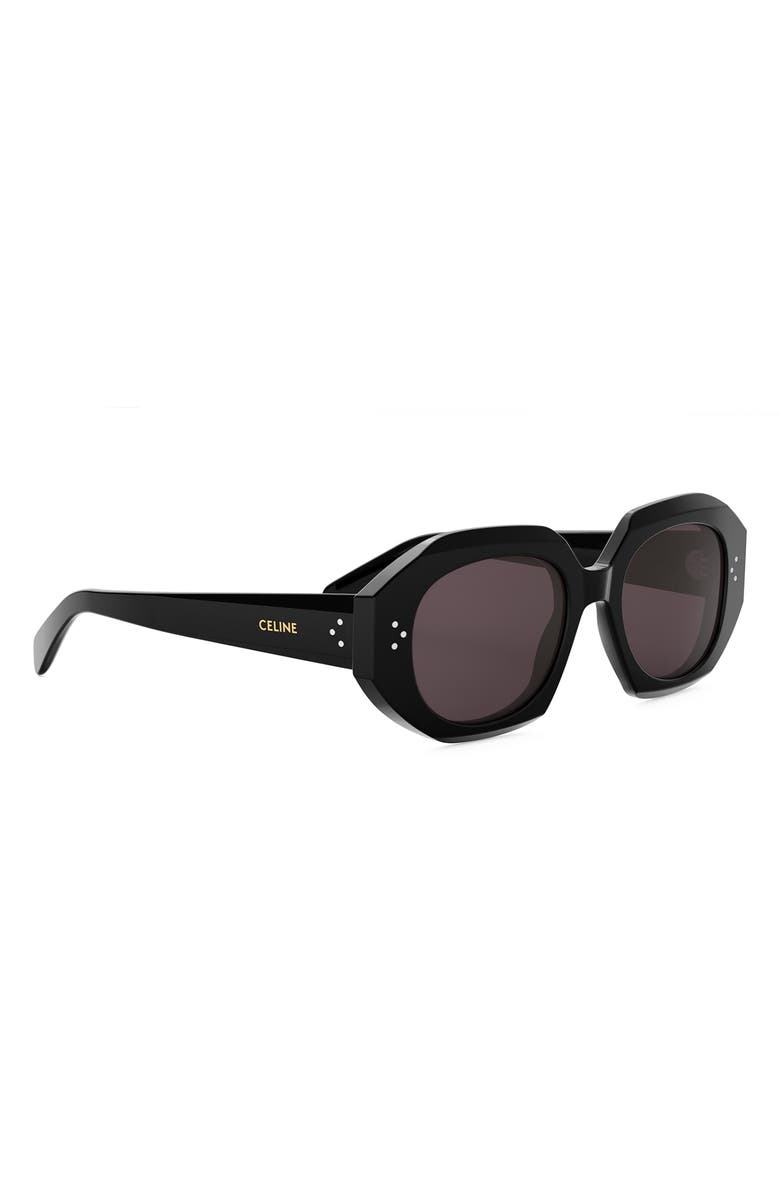 CELINE Bold 3 Dots 52mm Geometric Sunglasses, Alternate, color, Shiny Black / Violet