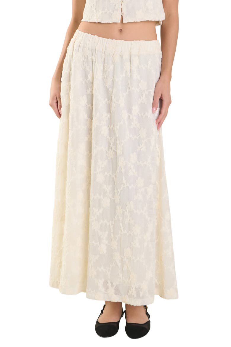 Floral Embroidered Maxi Skirt, Main, color, OFF WHITE