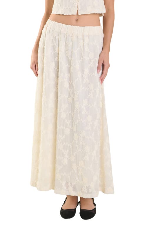 Endless Rose Floral Embroidered Maxi Skirt In Off White