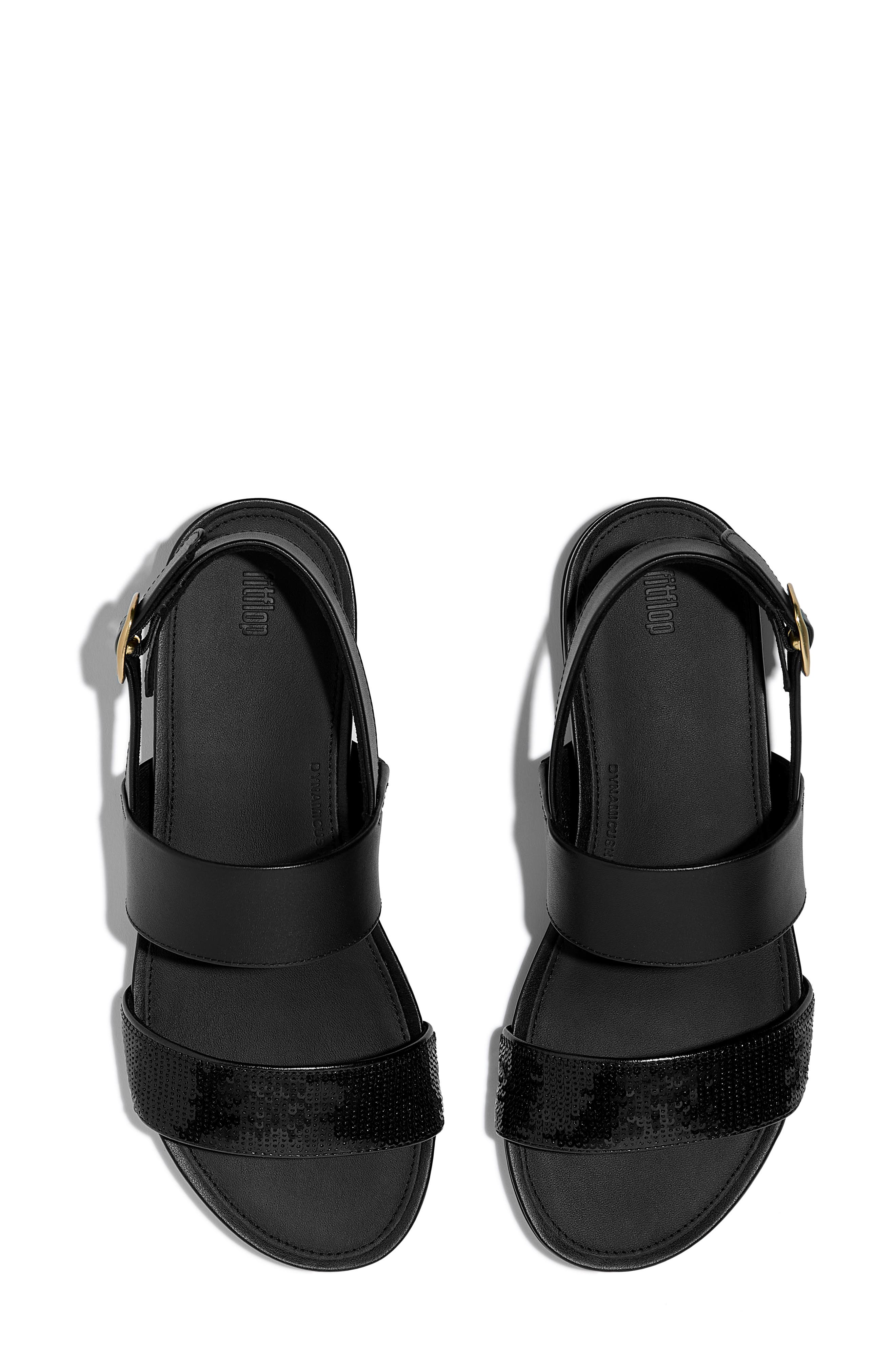 FitFlop Gracie Sequins Slingback Sandal, Alternate, color, Black