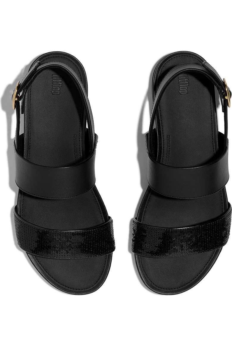 FitFlop Gracie Sequins Slingback Sandal, Alternate, color, Black