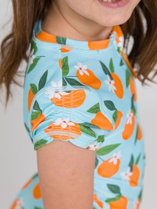 Rufflebutts Girls Short Sleeve Upf50+ One Piece Rash Guard In Multi
