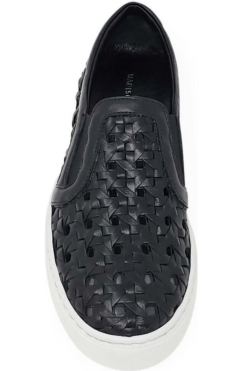 Madison Maison Leather Woven Sneaker, Alternate, color, Black