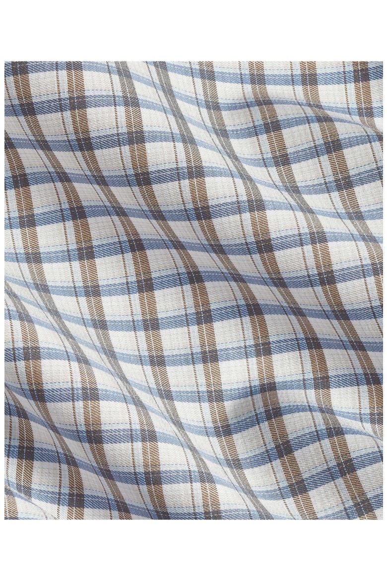 Check Cotton Twill Button-Down Shirt, Alternate, color, DUNE/ BLUE