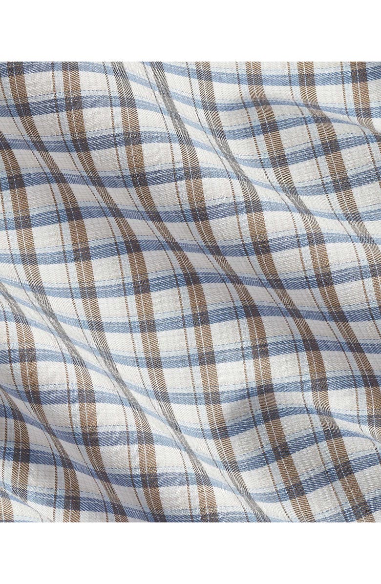 David Donahue Check Cotton Twill Button-Down Shirt, Alternate, color, Dune/ Blue