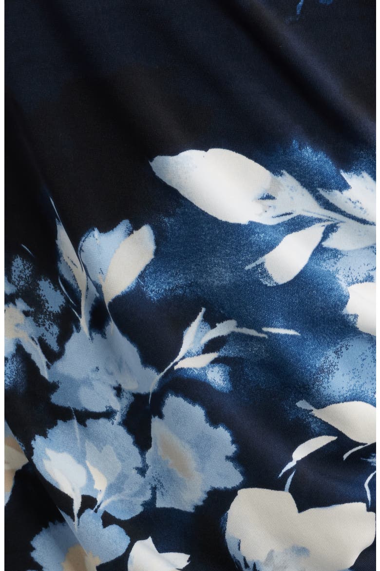Floral Mix Media Faux Wrap Top, Alternate, color, DUTCH BLUE MULTI