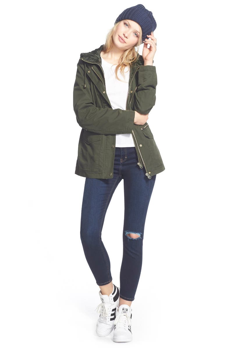Topshop Moto 'Jamie' Ripped Skinny Jeans, Alternate, color, 