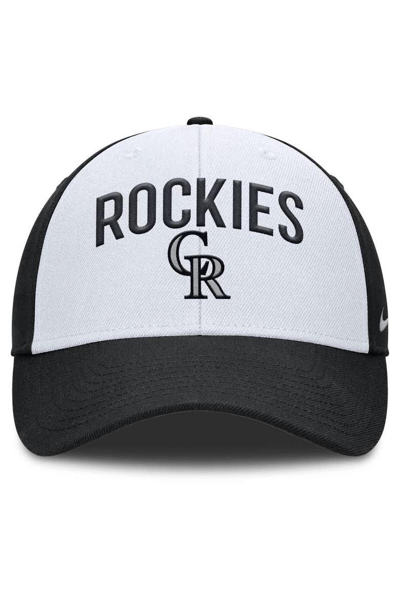 Men's Nike White/Black Colorado Rockies Club Performance Adjustable Hat, Alternate, color, White