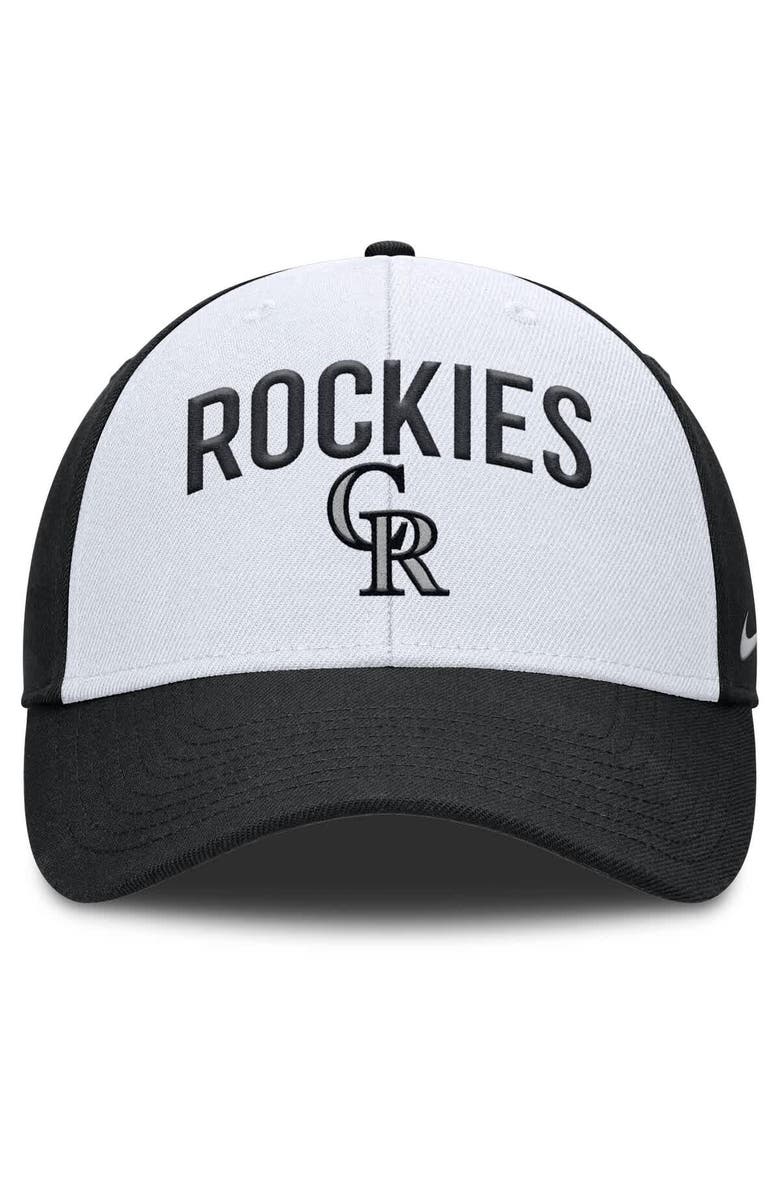 Nike Men's Nike White/Black Colorado Rockies Club Performance Adjustable Hat, Alternate, color, White