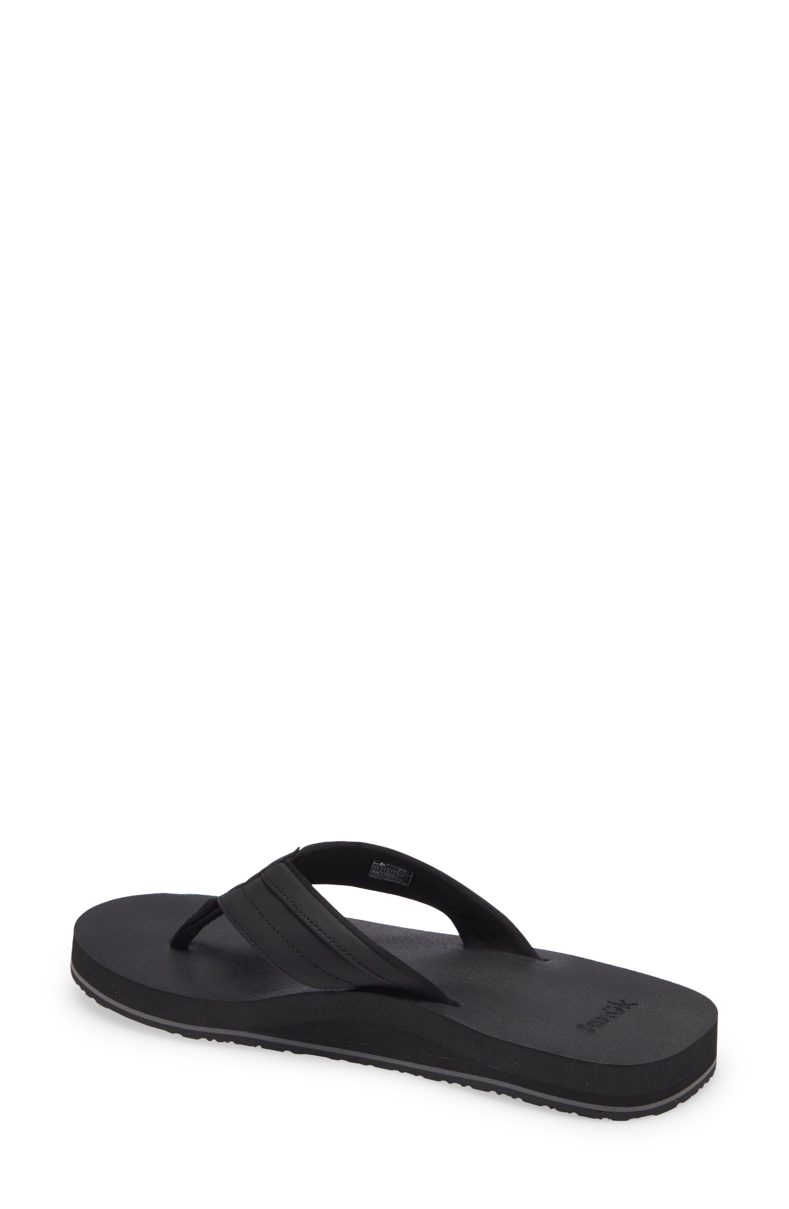 Sanuk Ziggy Water Friendly Flip Flop, Alternate, color, Black