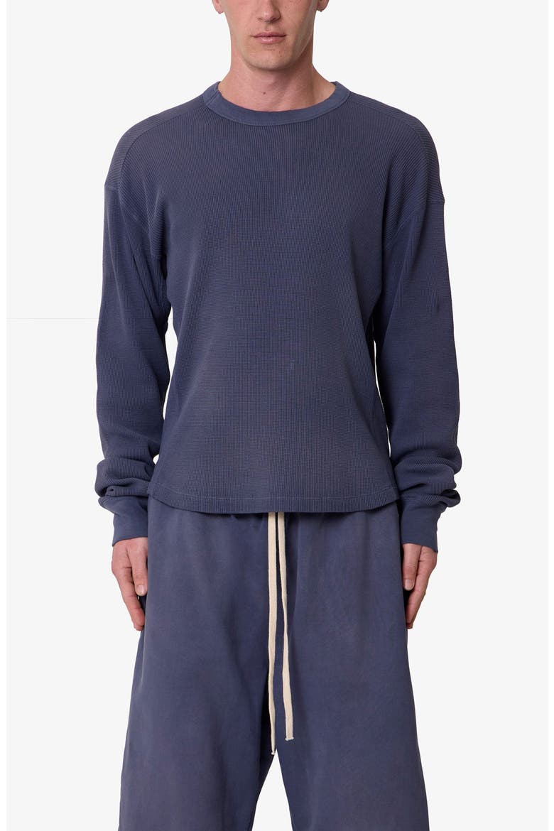 Washed Long Sleeve Cotton Thermal T-Shirt, Main, color, WASHED NAVY