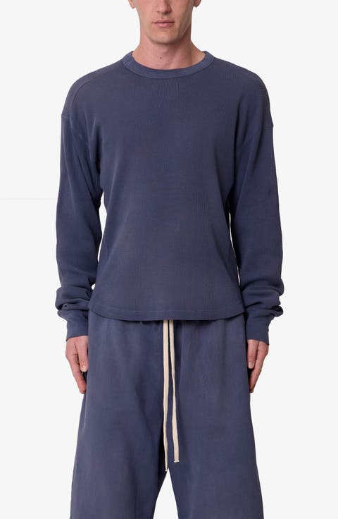 Washed Long Sleeve Cotton Thermal T-Shirt