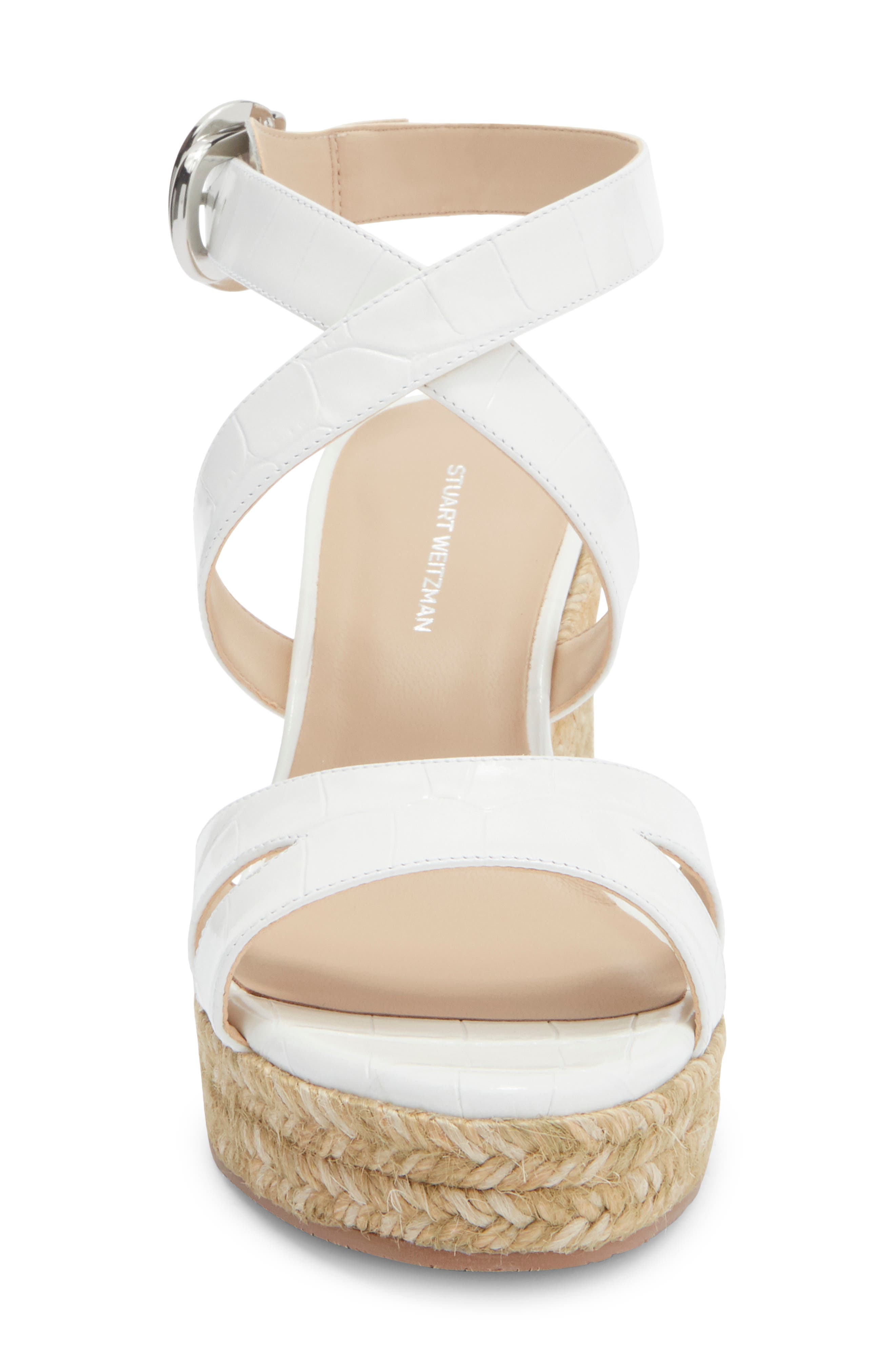 Stuart Weitzman Zuzu Espadrille Wedge Sandal, Alternate, color, White.