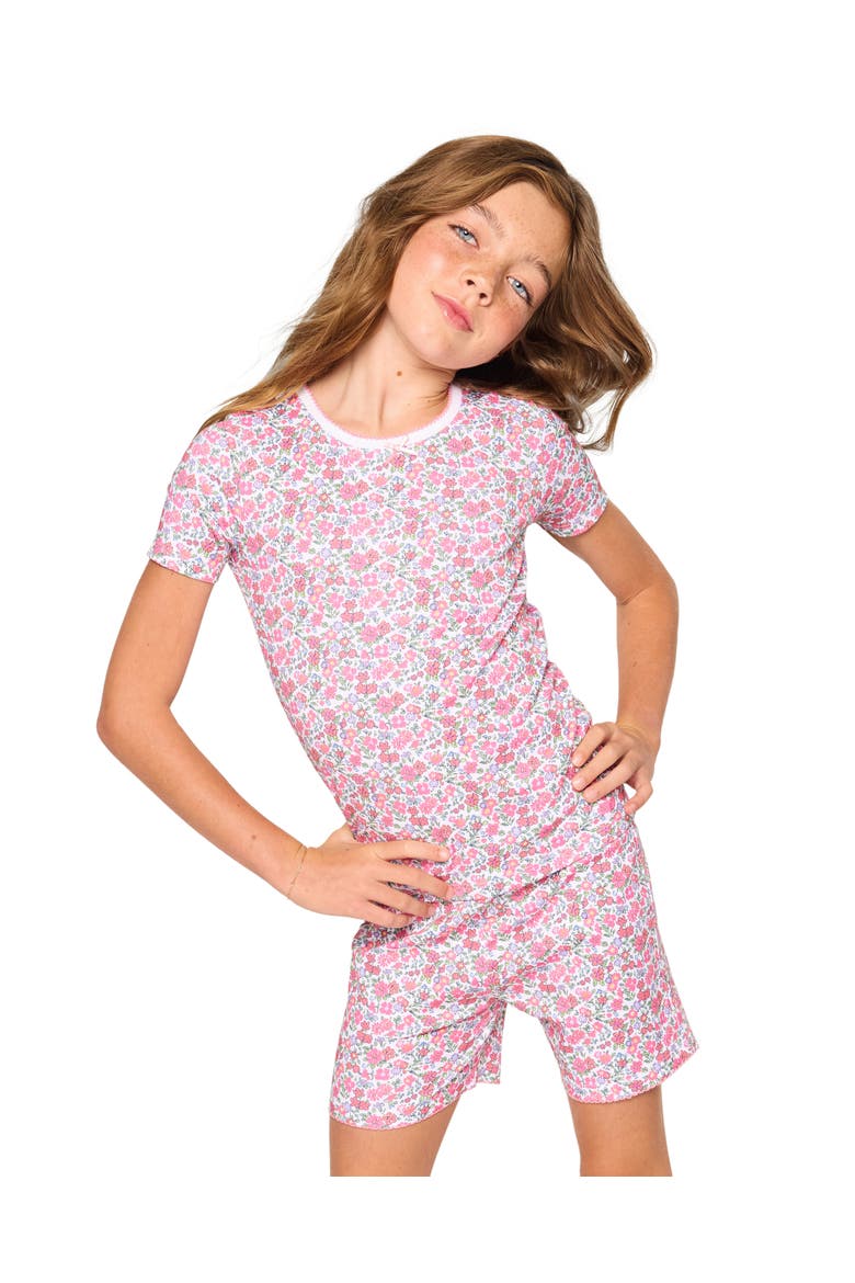 Kids' Fitted Two-Piece Pima Cotton Short Pajamas, Alternate, color, PINK