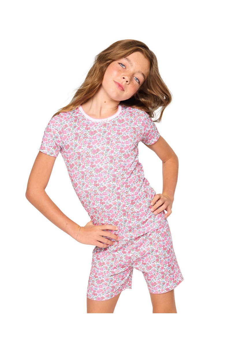 Petite Plume Kids' Fitted Two-Piece Pima Cotton Short Pajamas, Alternate, color, Pink