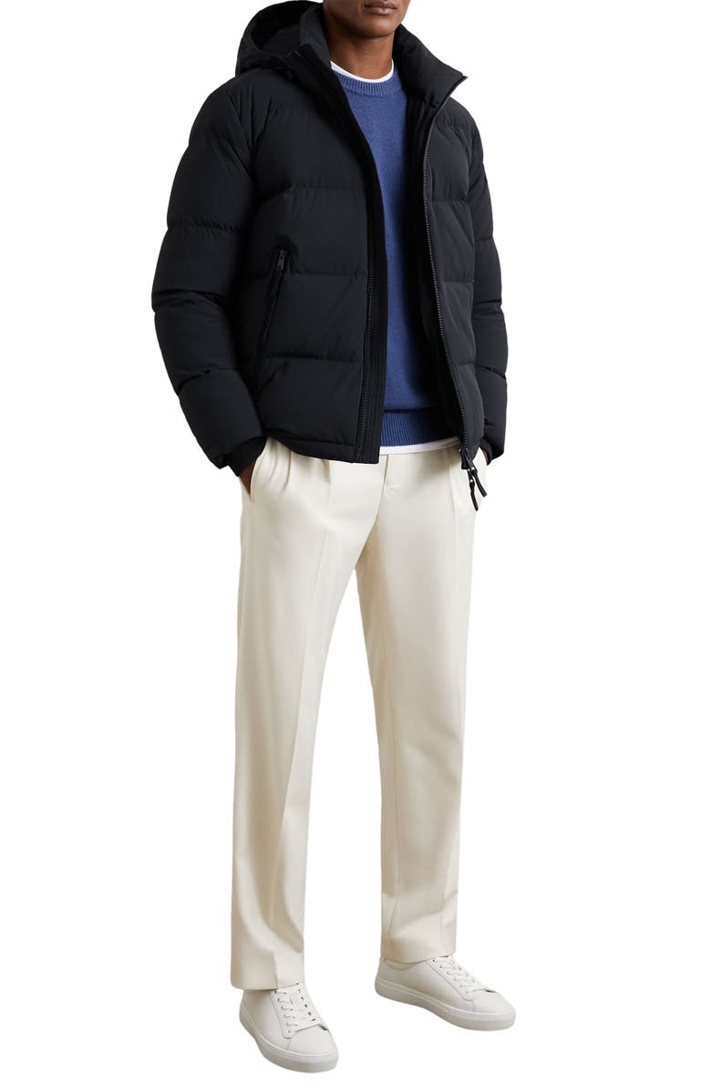 Reiss Reggie Hooded Down Jacket, Alternate, color, Navy